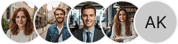 Plusieurs avatars de profils d'investisseurs dans le bloc d'avis de trading Marbre Investoire